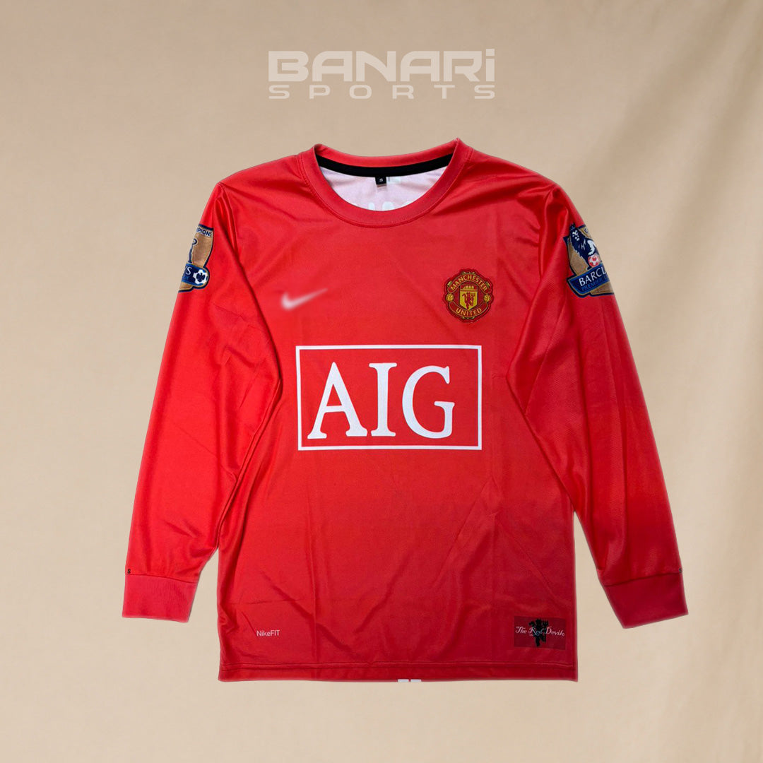 Manchester United Ronaldo 7 2007-08 Home Long Sleeve Jersey