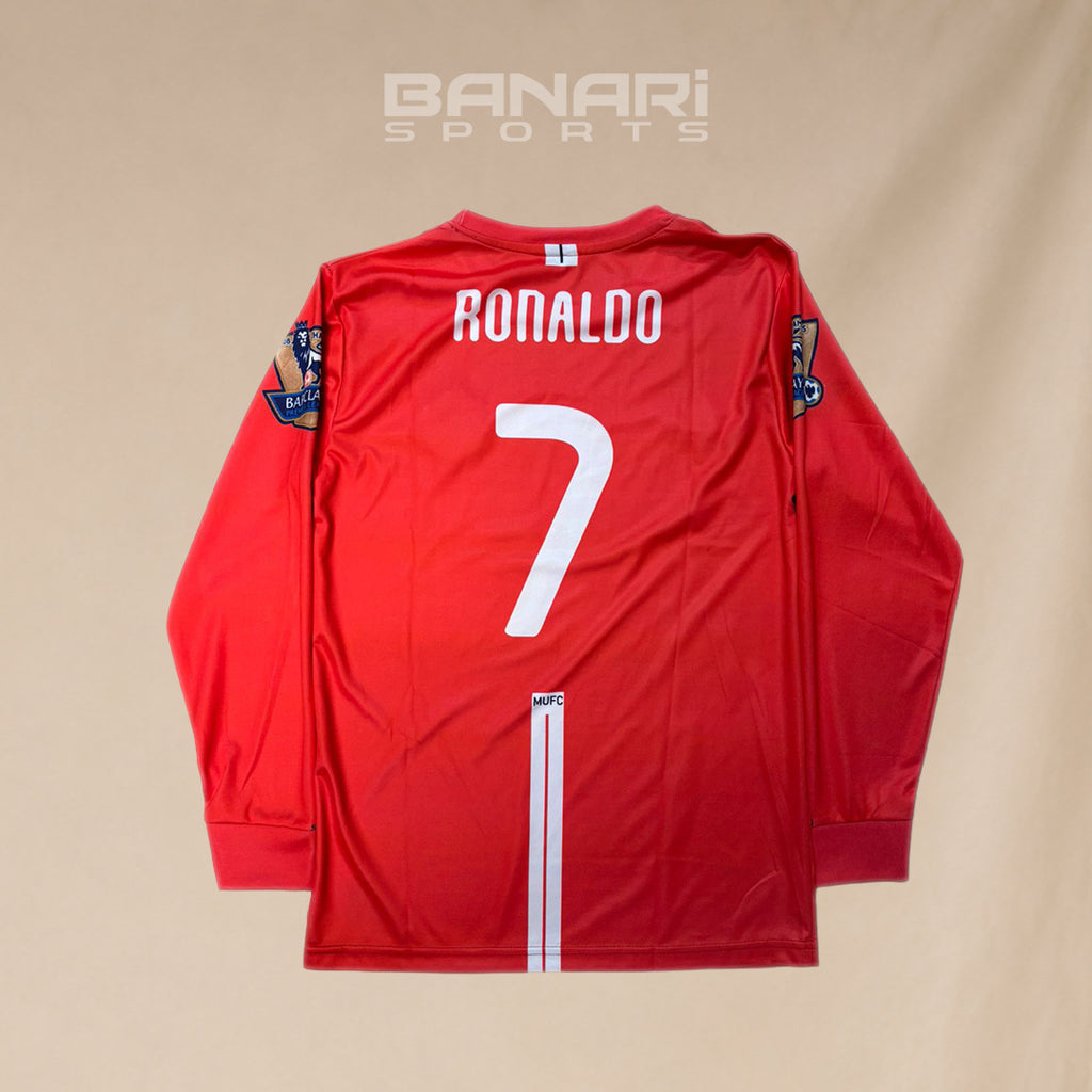 Manchester United Ronaldo 7 2007-08 Home Long Sleeve Jersey