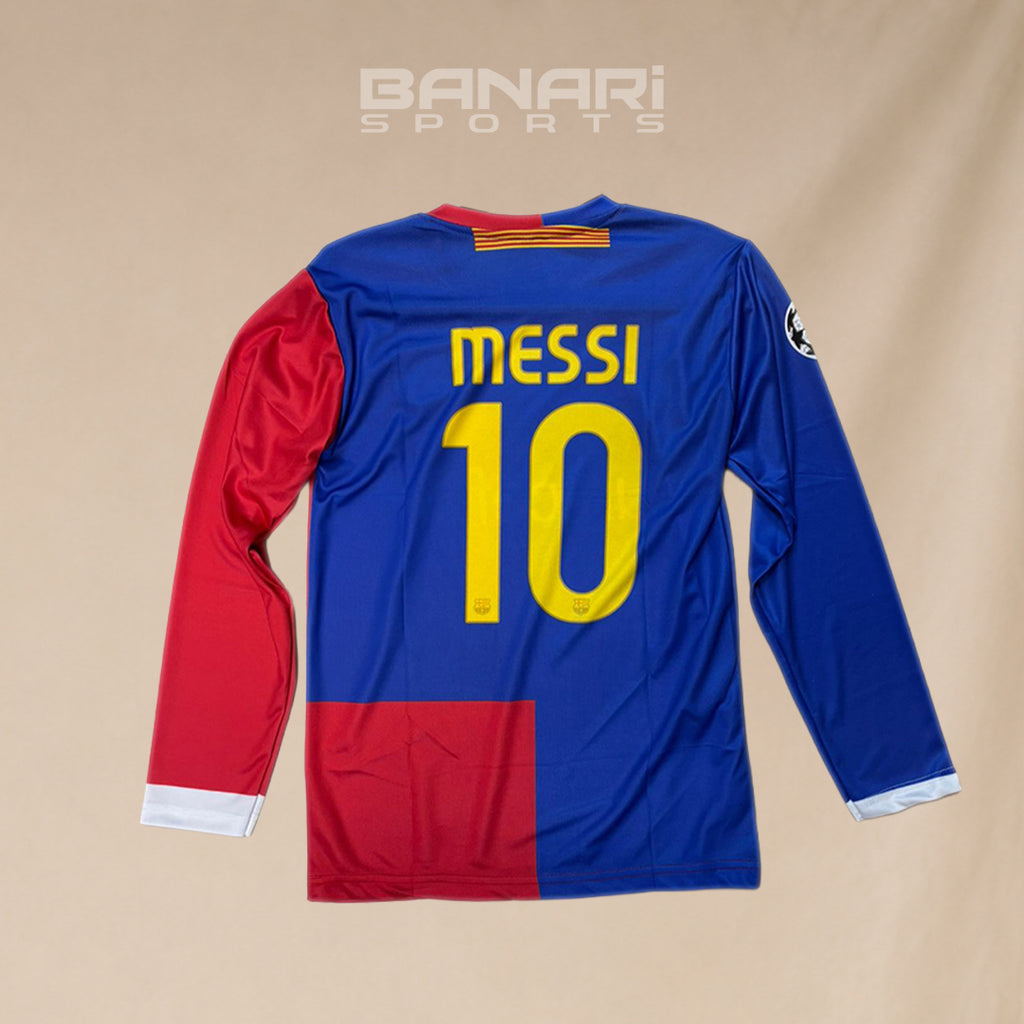 FC Barcelona Messi 10 2009 Champions League Final Long Sleeve Jersey