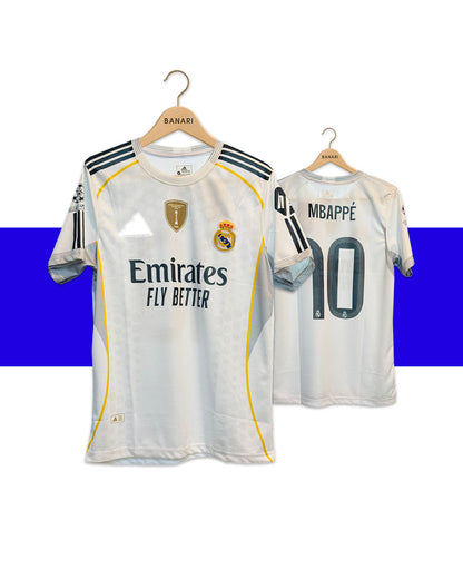 Real Madrid 2025 Home Kit – Premium Player Edition (Mbappé #10)