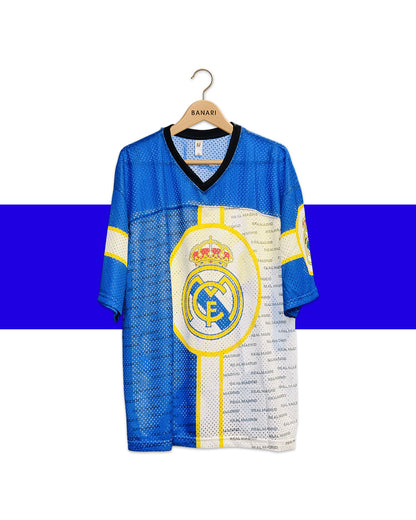 Real Madrid Retro Mesh Jersey – Classic Loose-Fit Edition